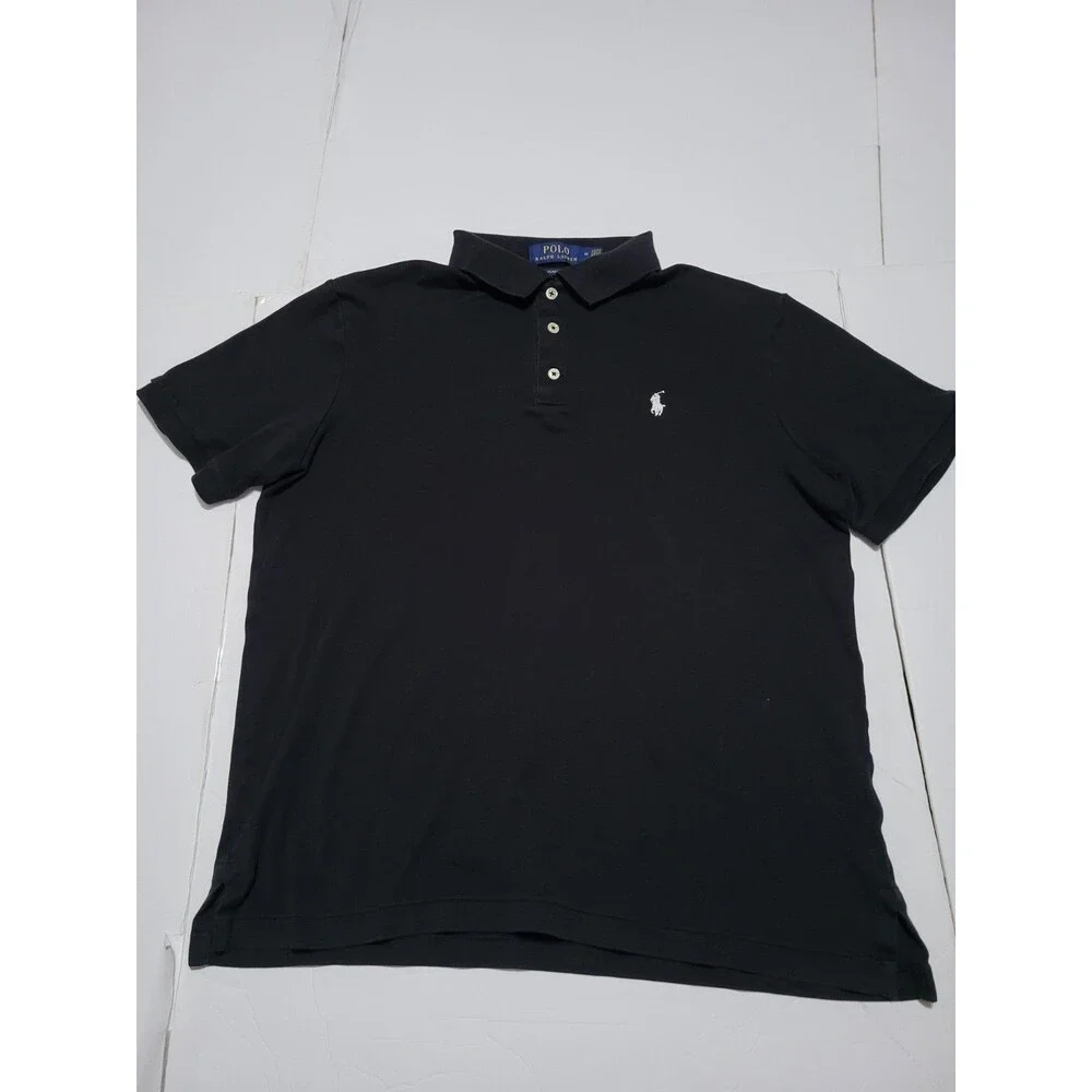 (#18) Polo Ralph Lauren Large Black Classic Fit Short Sleeve Size Men's M